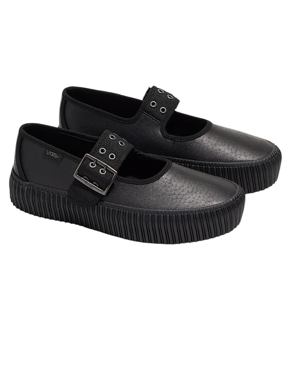 Vans Women’s Black Chunky Platform Creeper Mary Jane Buckle Strap Shoes Sz W7 M5